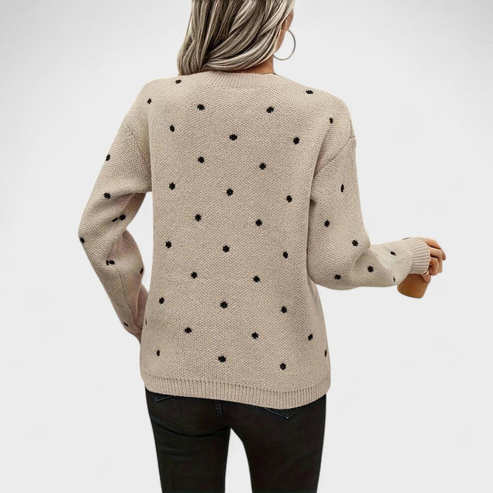 Ciara – Polka Dot Knitted Top