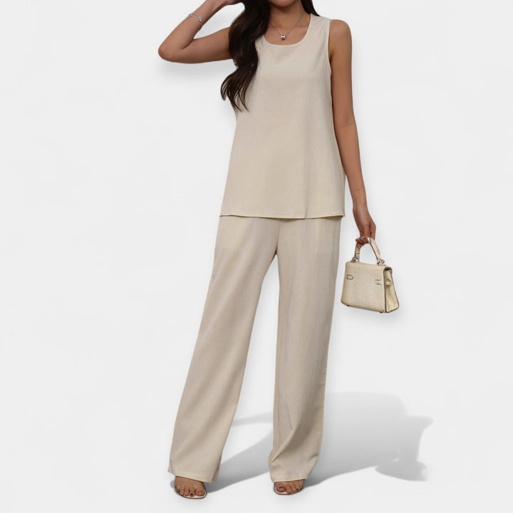 Méabh – Comfortable Set with Sleeveless Top and Wide Trousers