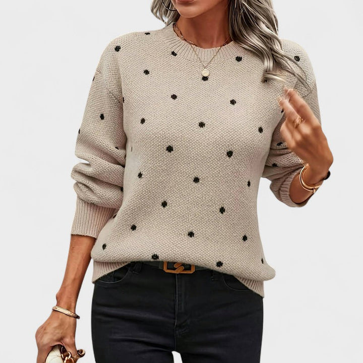 Ciara – Polka Dot Knitted Top