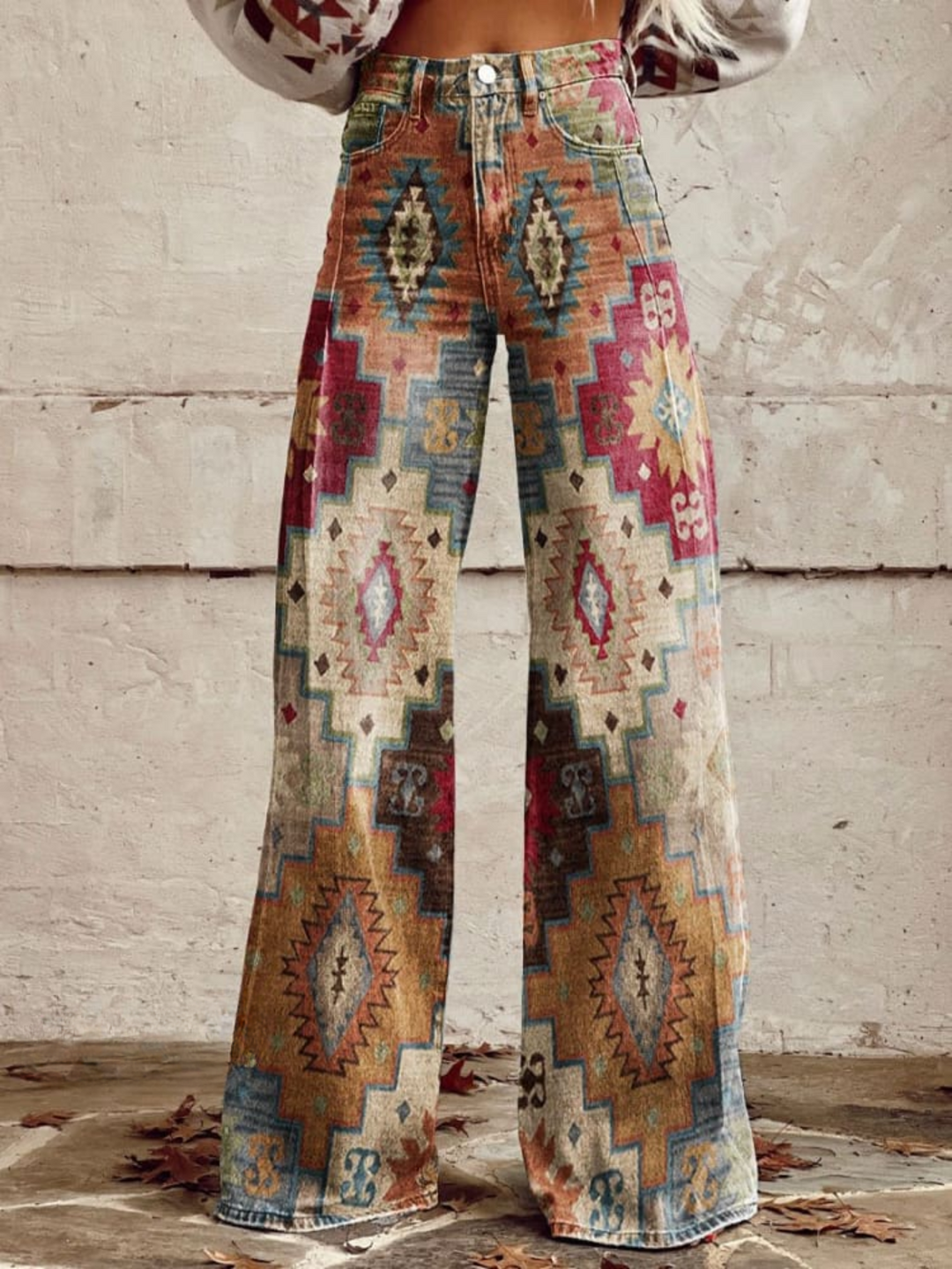 Léa – Retro Chevron Trousers