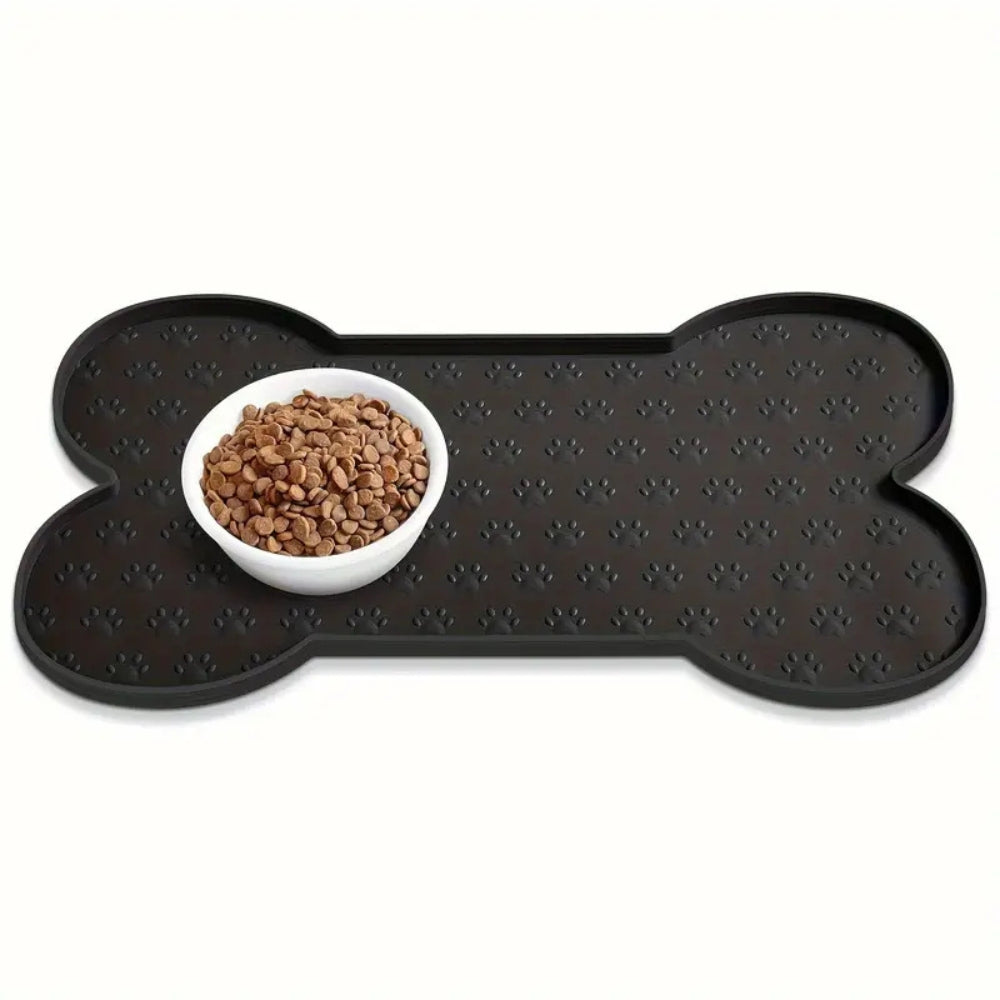 Bone-Shaped Silicone Pet Bowl Mat