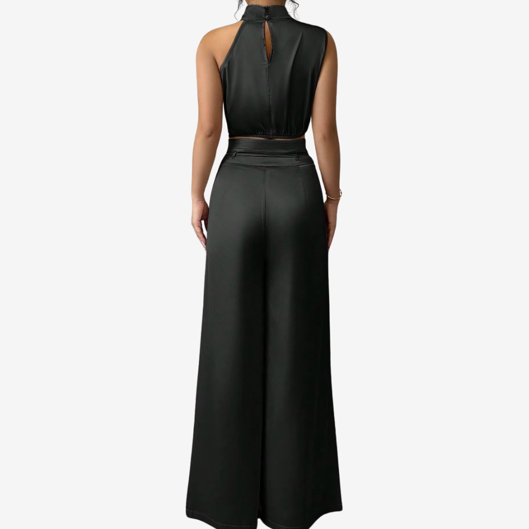 Ora – Palazzo Trousers with Crossover Top