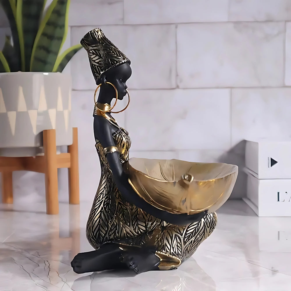 Woman Figurine with Trinket Tray