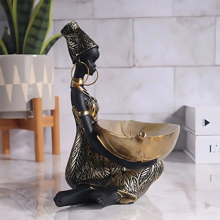 Woman Figurine with Trinket Tray