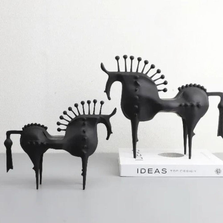 Metal Horse Figurine – Black