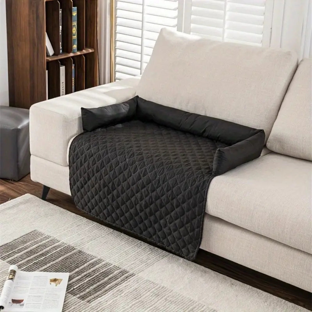 Quilted Protective Sofa Cover with Pet Bed