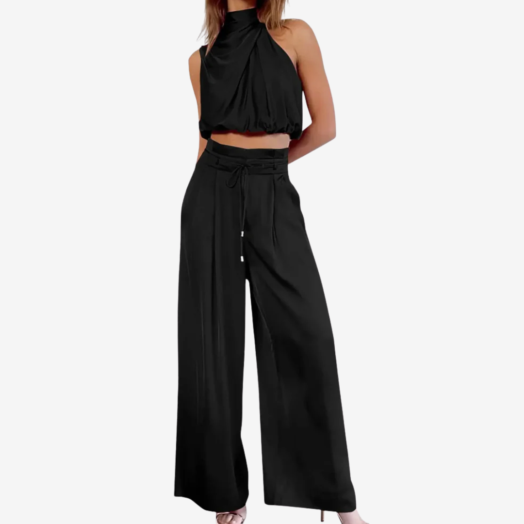 Ora – Palazzo Trousers with Crossover Top