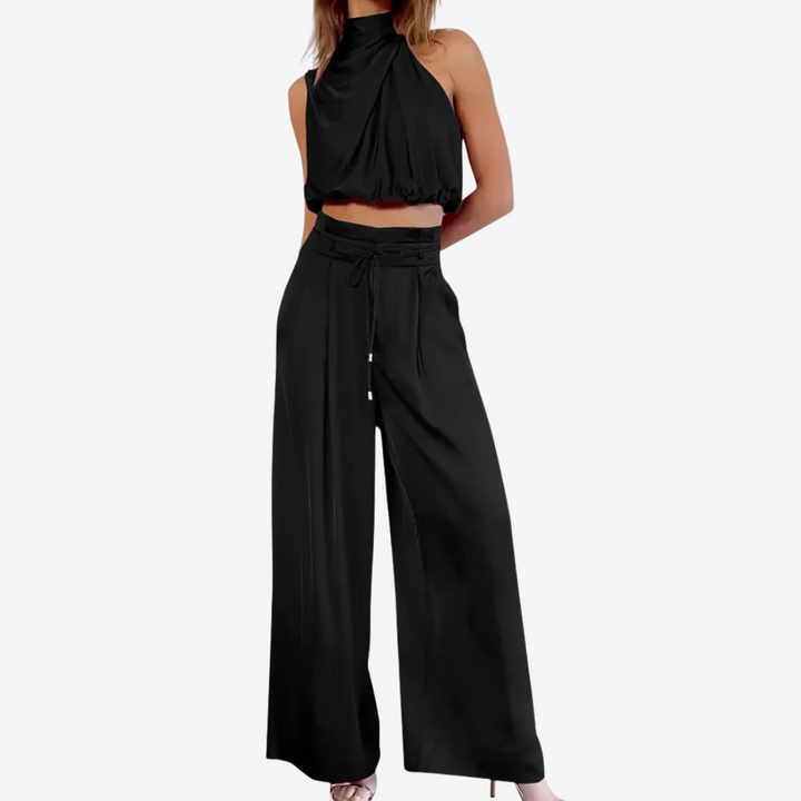 Ora – Palazzo Trousers with Crossover Top