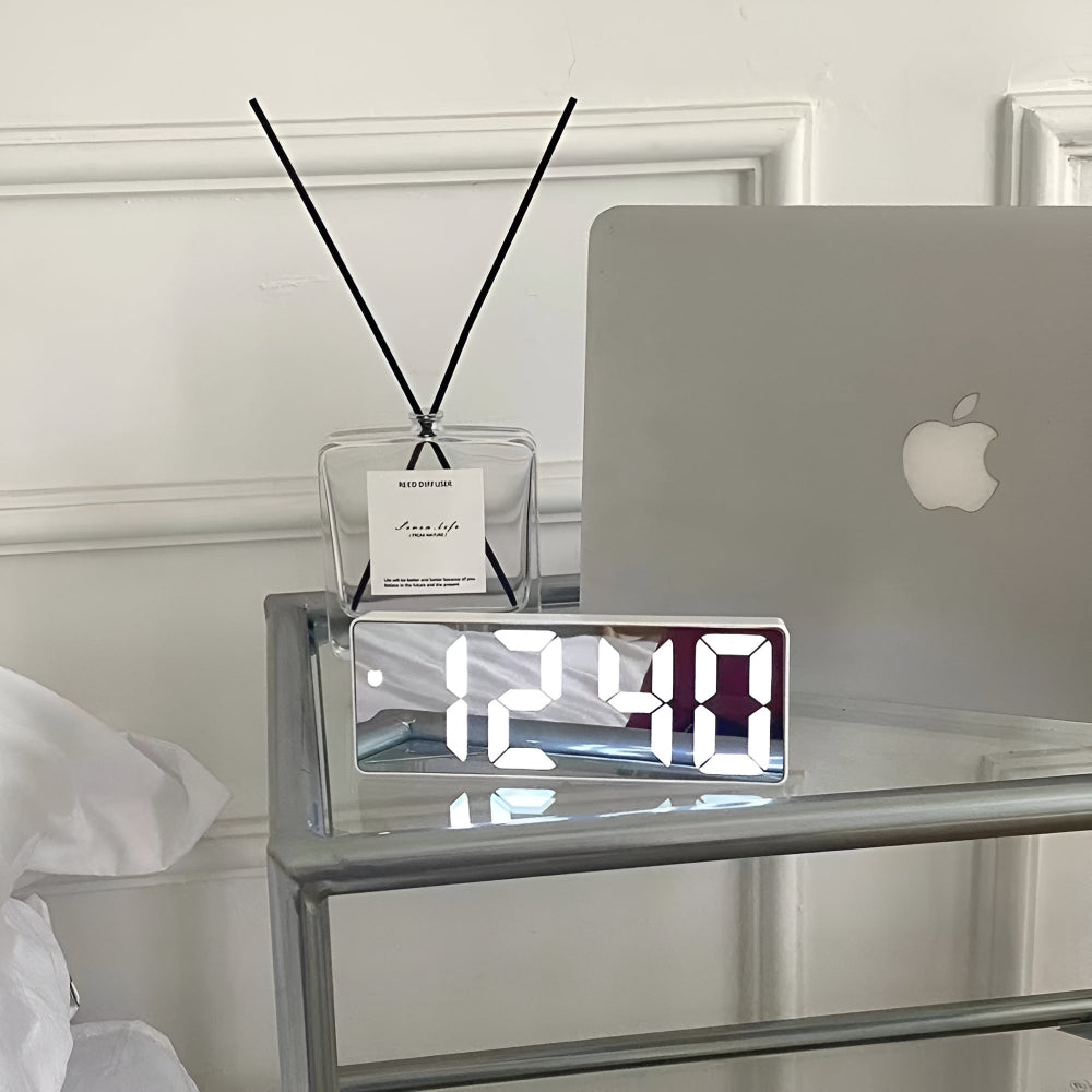 Digital Mirror Alarm Clock with LED Display