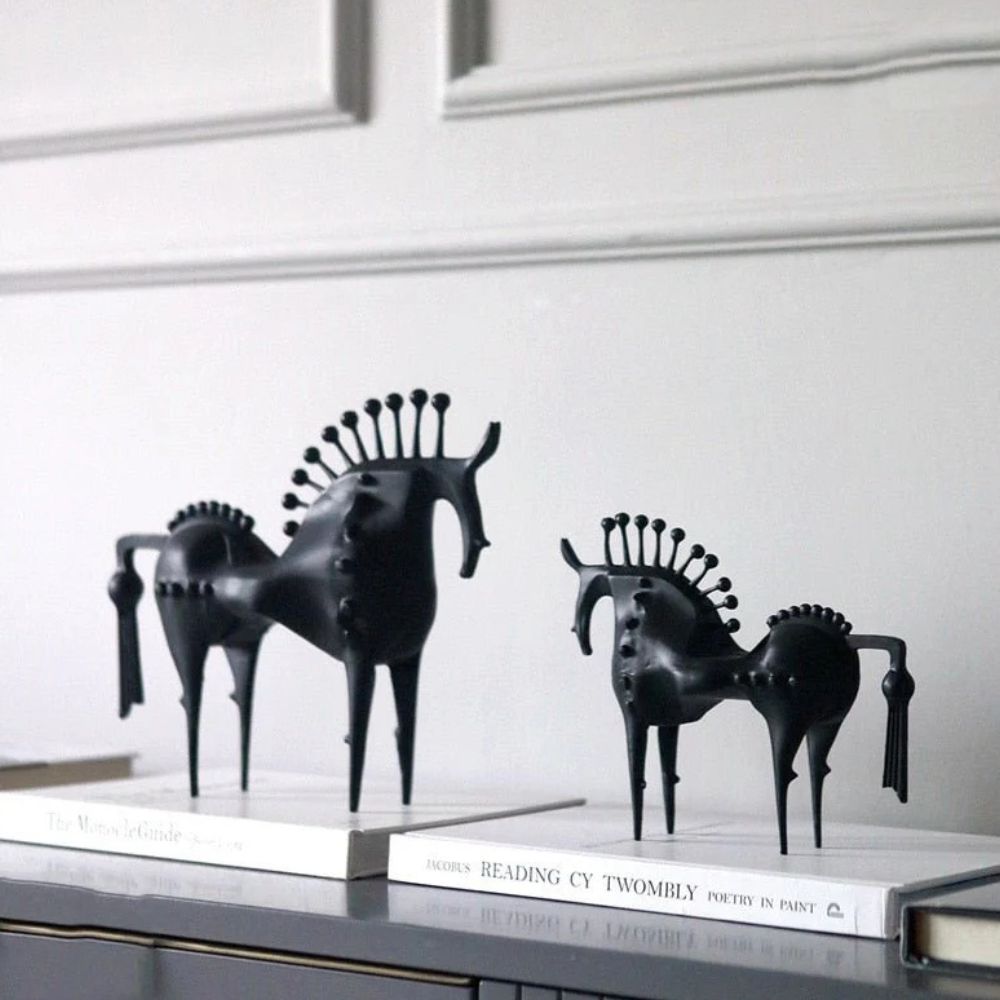 Metal Horse Figurine – Black