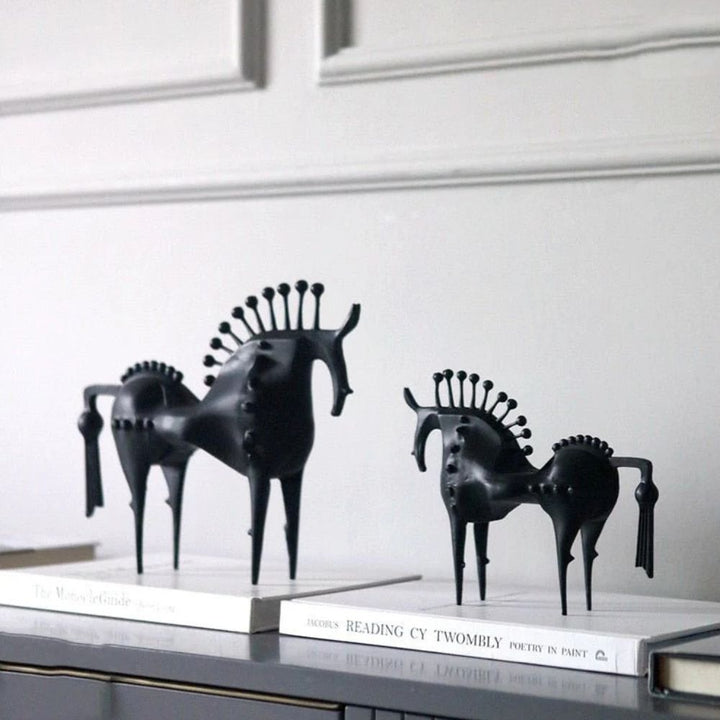 Metal Horse Figurine – Black