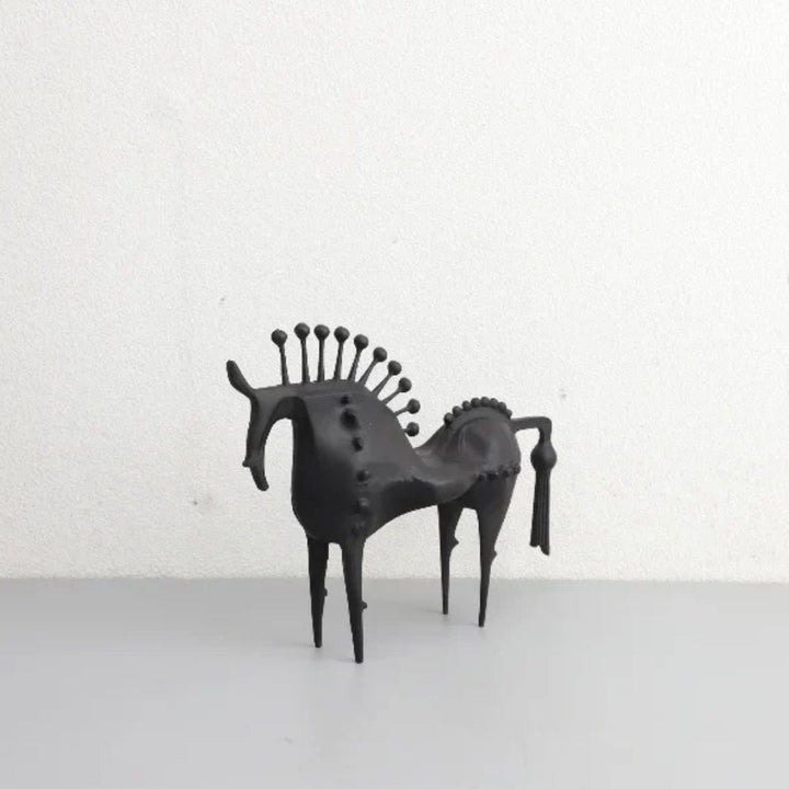 Metal Horse Figurine – Black