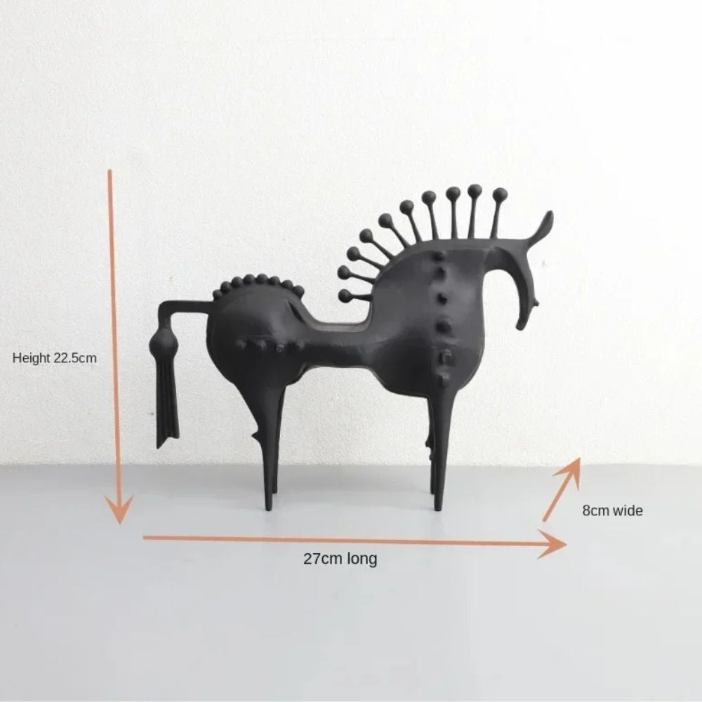 Metal Horse Figurine – Black