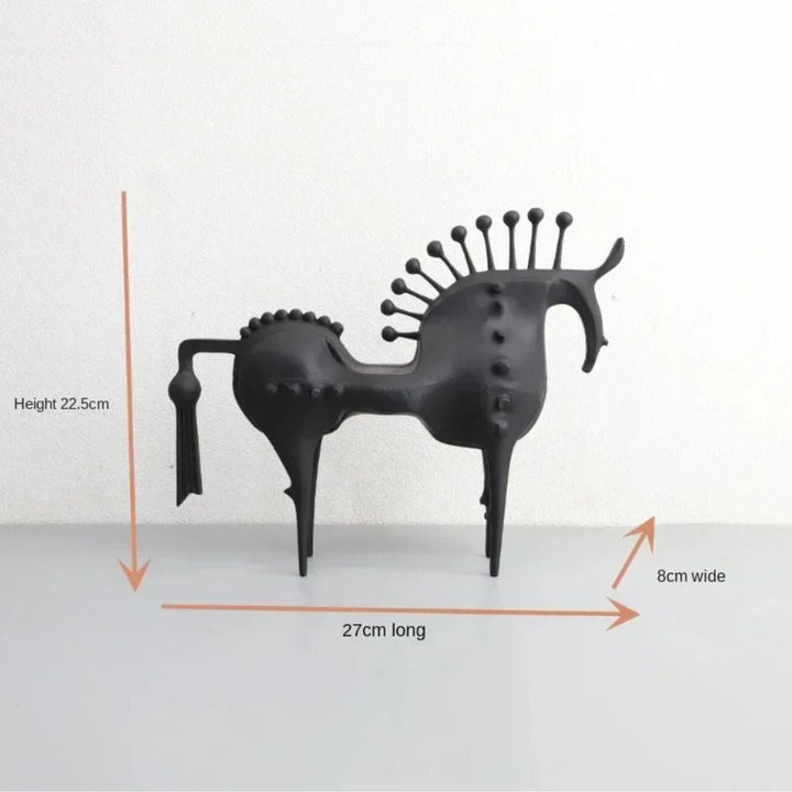 Metal Horse Figurine – Black