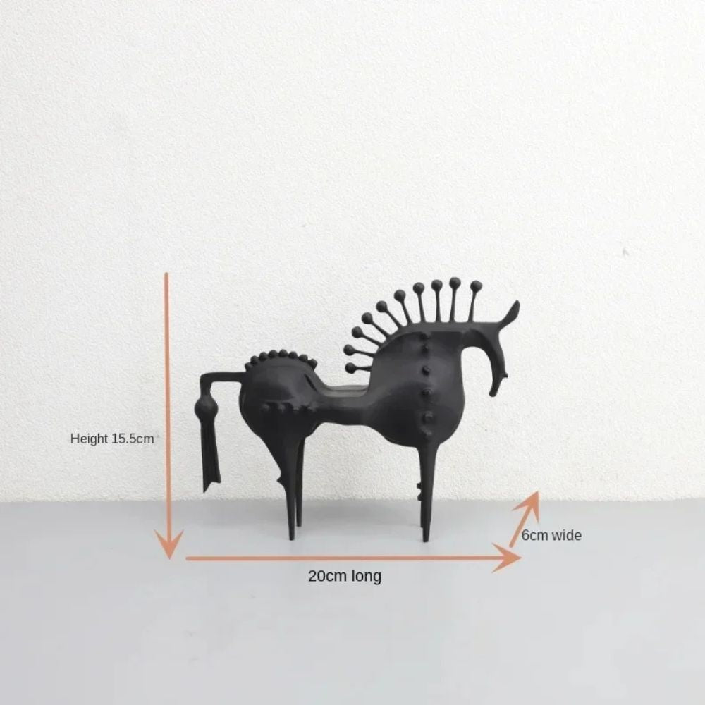 Metal Horse Figurine – Black