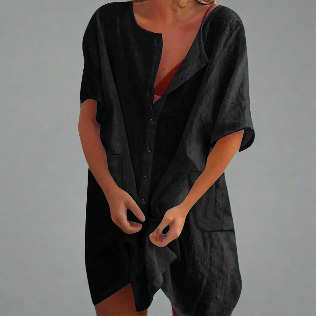 Aoife – Organic Cotton-Linen Summer Dress