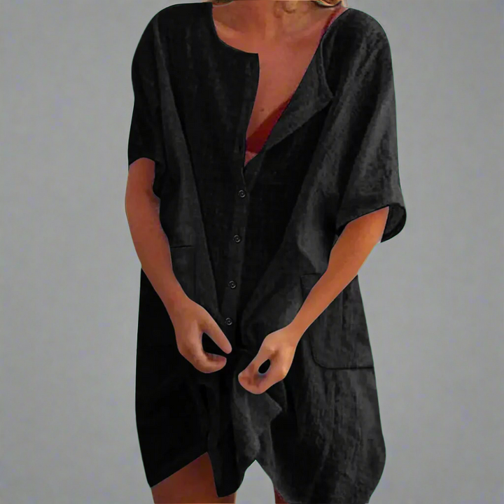 Aoife – Organic Cotton-Linen Summer Dress