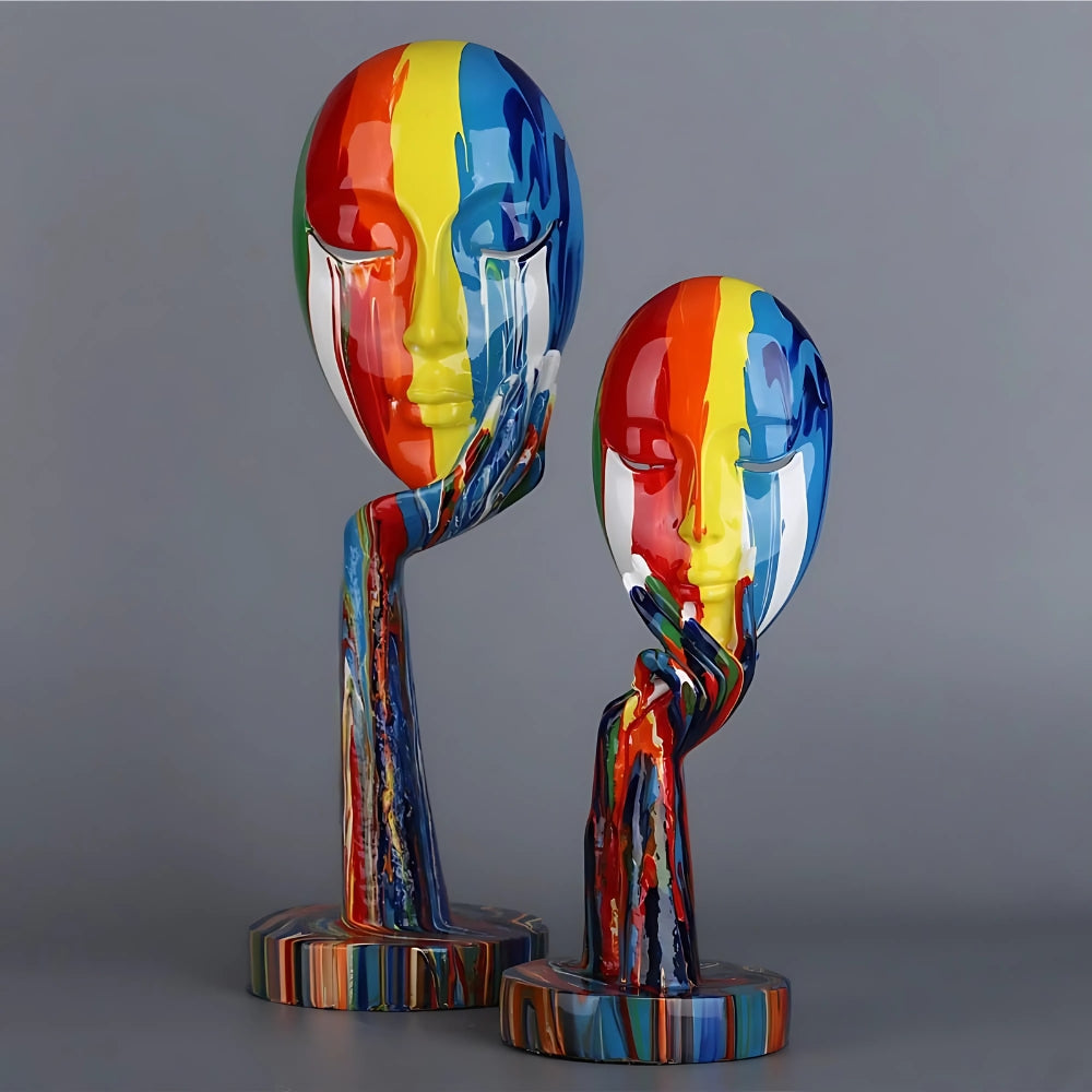 Colourful Thinking Face Sculpture