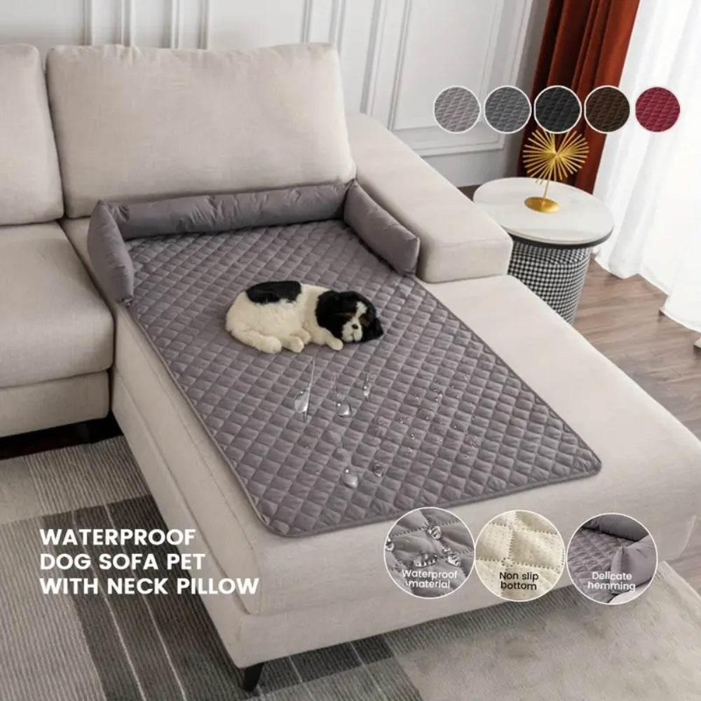 Quilted Protective Sofa Cover with Pet Bed
