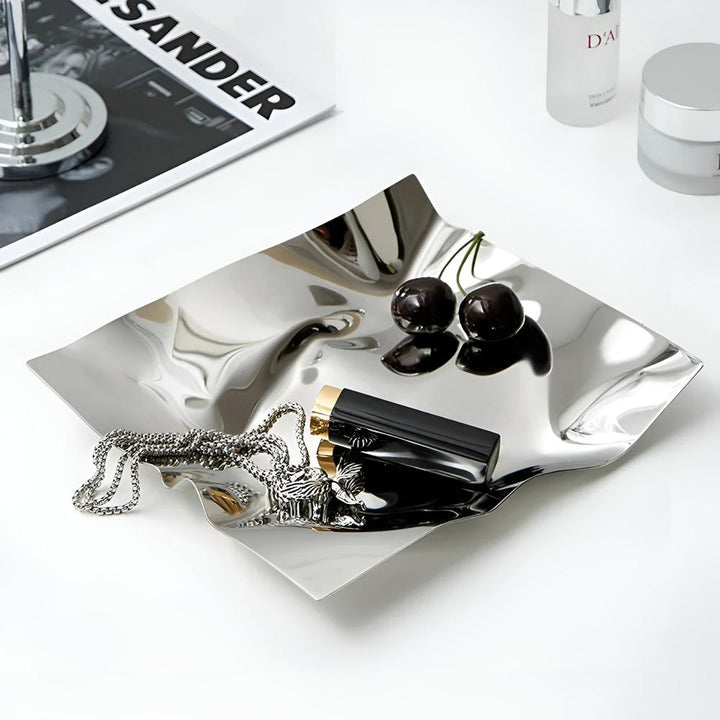 Silver Stainless Steel Decorative Tray