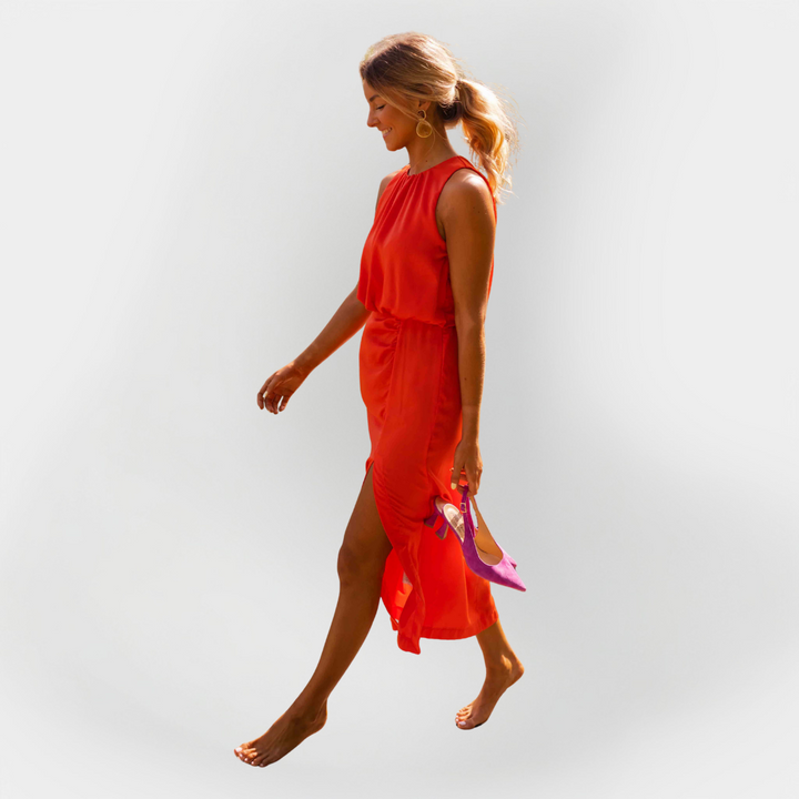 Róisín – Halter Dress with Front Slit