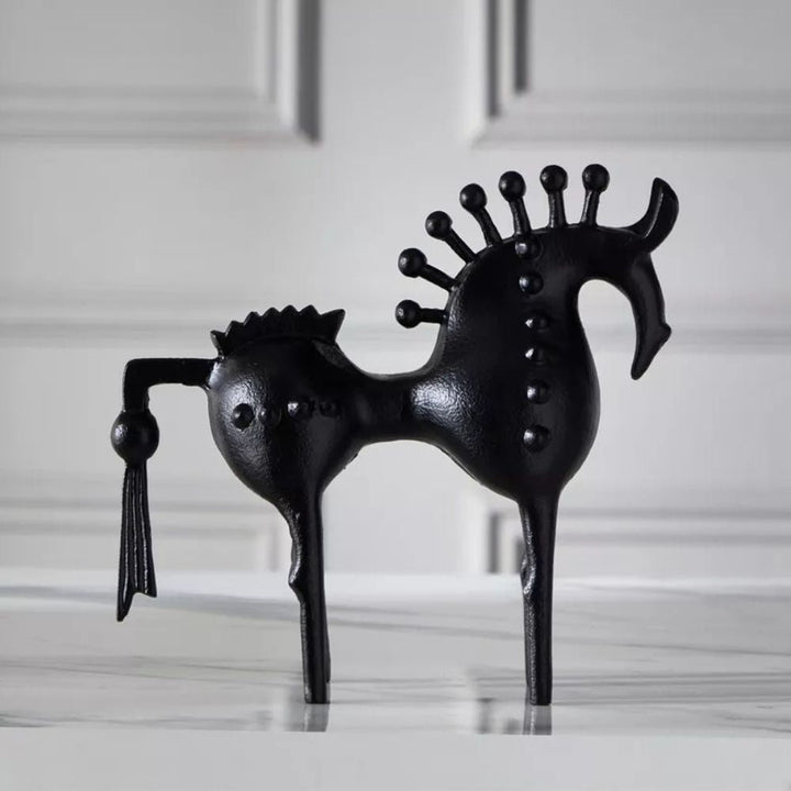 Metal Horse Figurine – Black