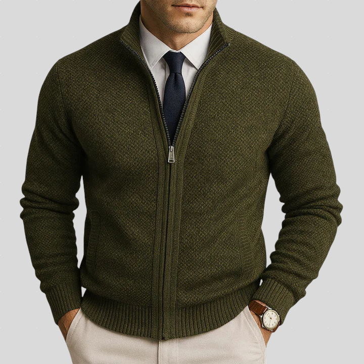 Declan – Cardigan with Zip Fastening