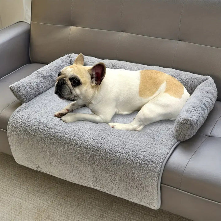 Protective Plush Sofa Cover with Dog Bed