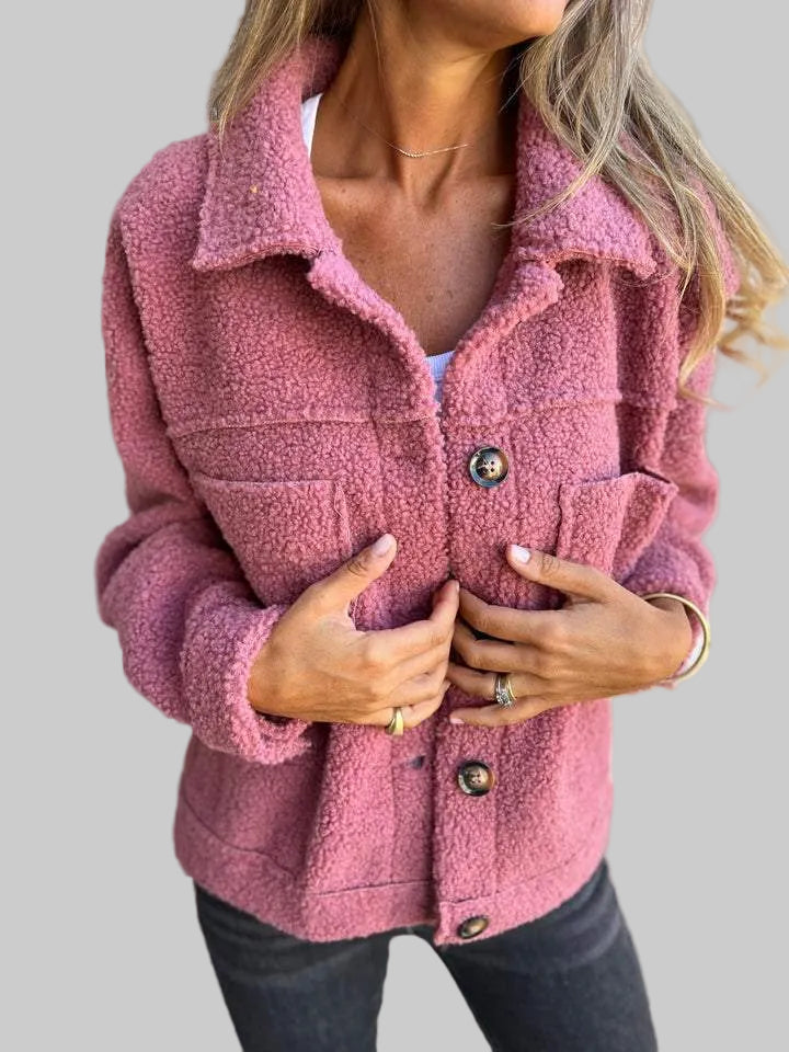 Róisín – Warm Teddy Jacket with Buttons