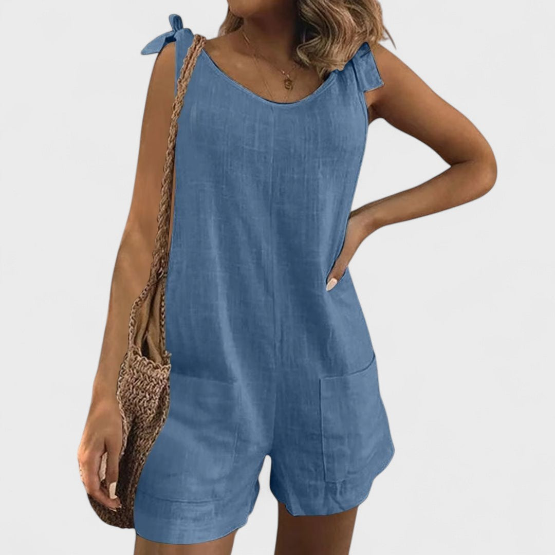 Sadhbh – Short Playsuit with Shoulder Ties