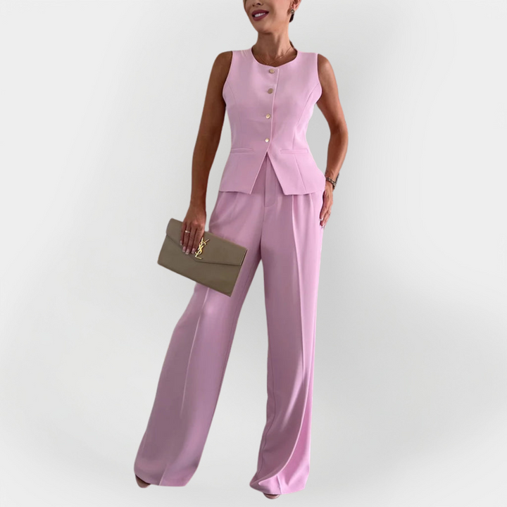 Sadhbh – Elegant Trouser Set with Sleeveless Top