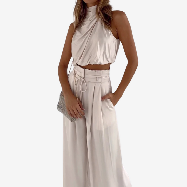 Ora – Palazzo Trousers with Crossover Top
