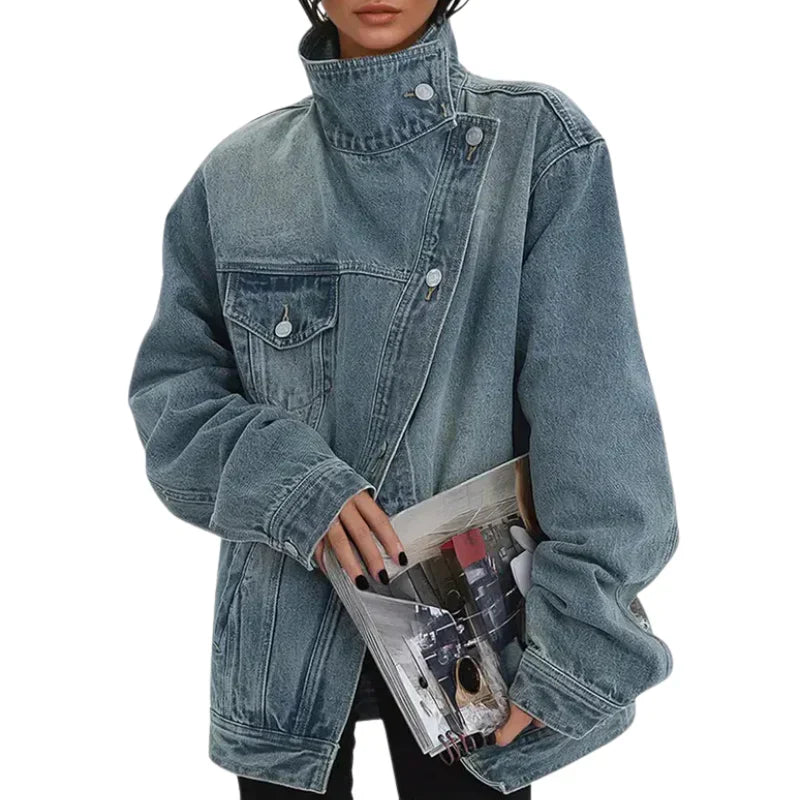 Kiara – Asymmetric Urban Denim Jacket