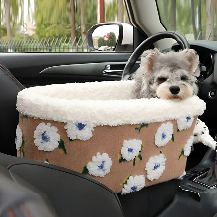 Travel Car Seat for Dogs – Floral Pattern