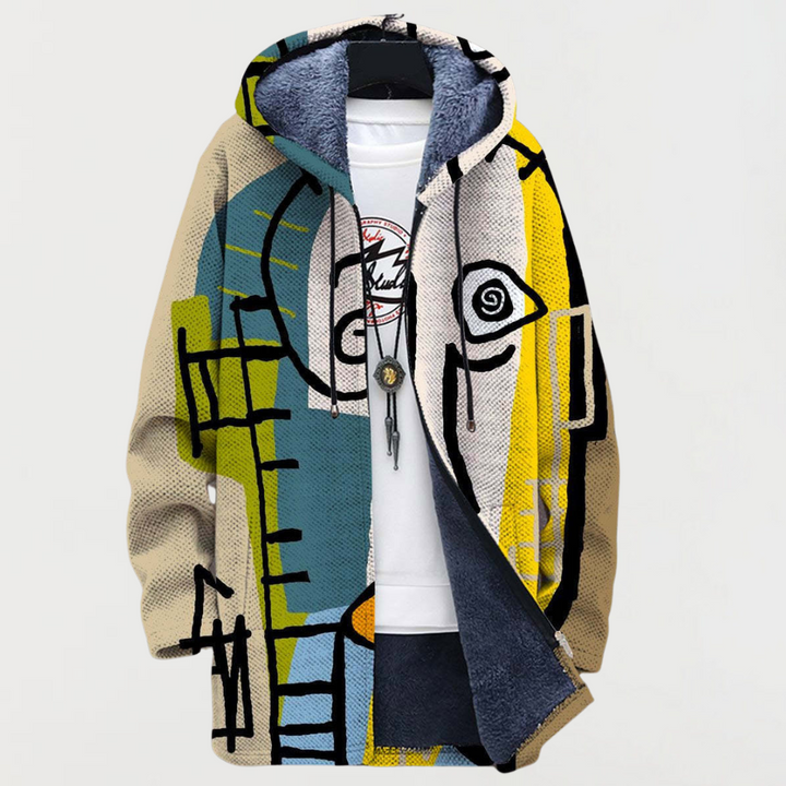 Roise – Hooded Jacket with Abstract Art Print