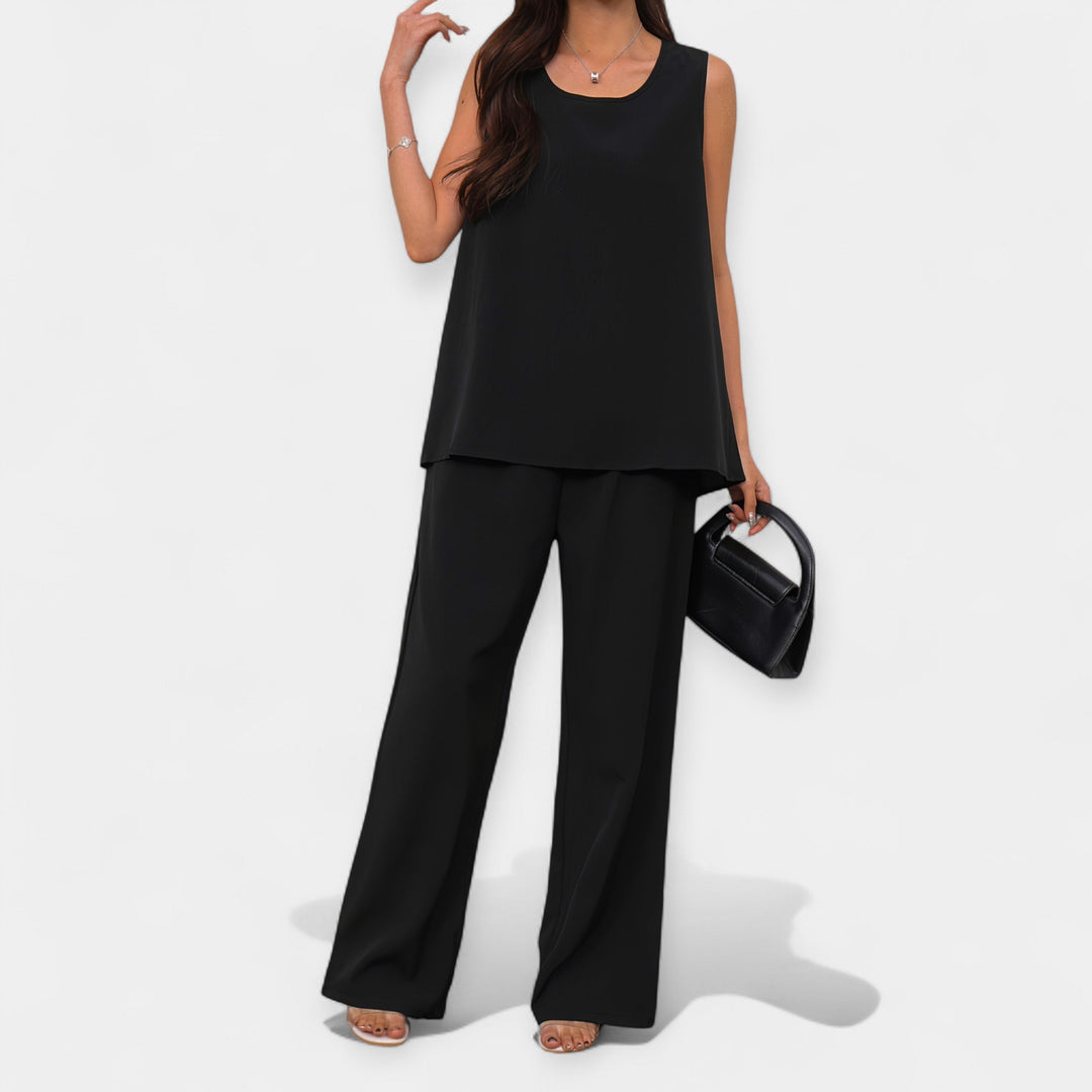 Méabh – Comfortable Set with Sleeveless Top and Wide Trousers