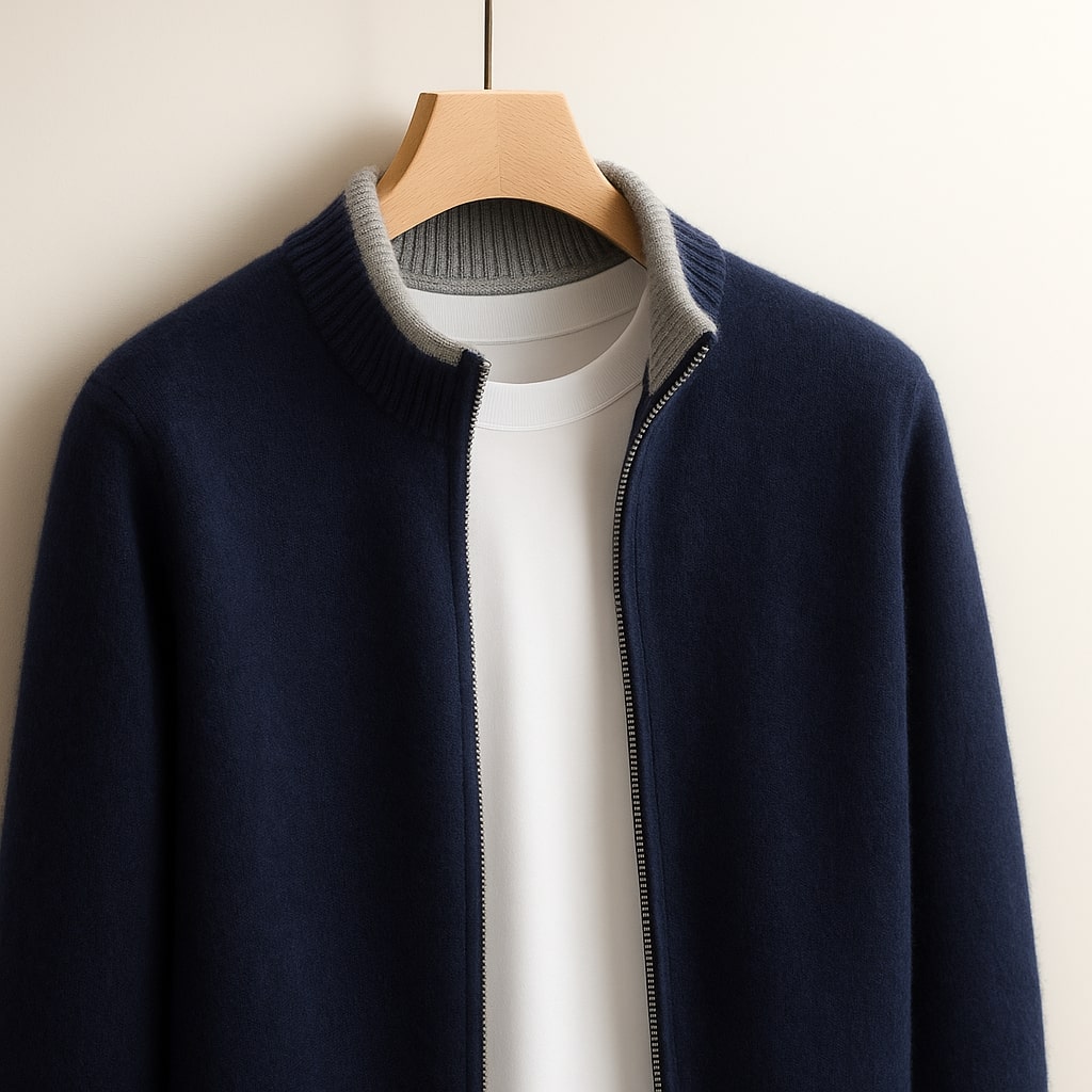 Zoran – Knitted Jacket with Snap Fastening