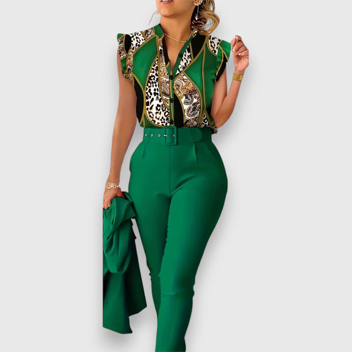 Méabh – Two-Piece Set with Modern Leopard Print