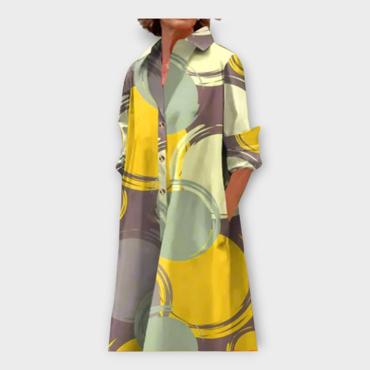 Ciara – Handmade Dress with Geometric Pattern