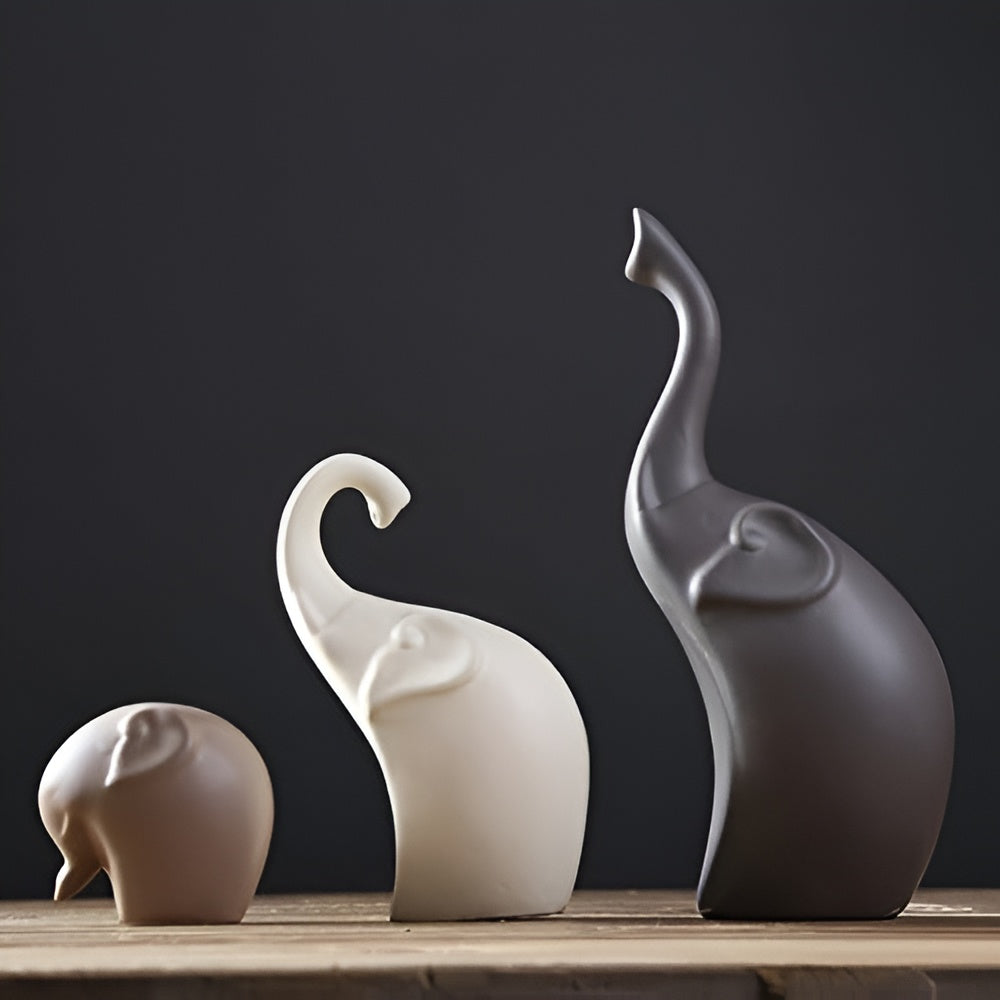 Ceramic Elephant Figurines (Family)