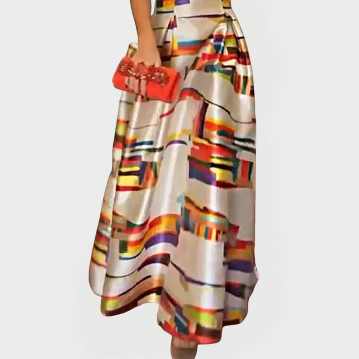 Aisling – Long Dress with Geometric Pattern