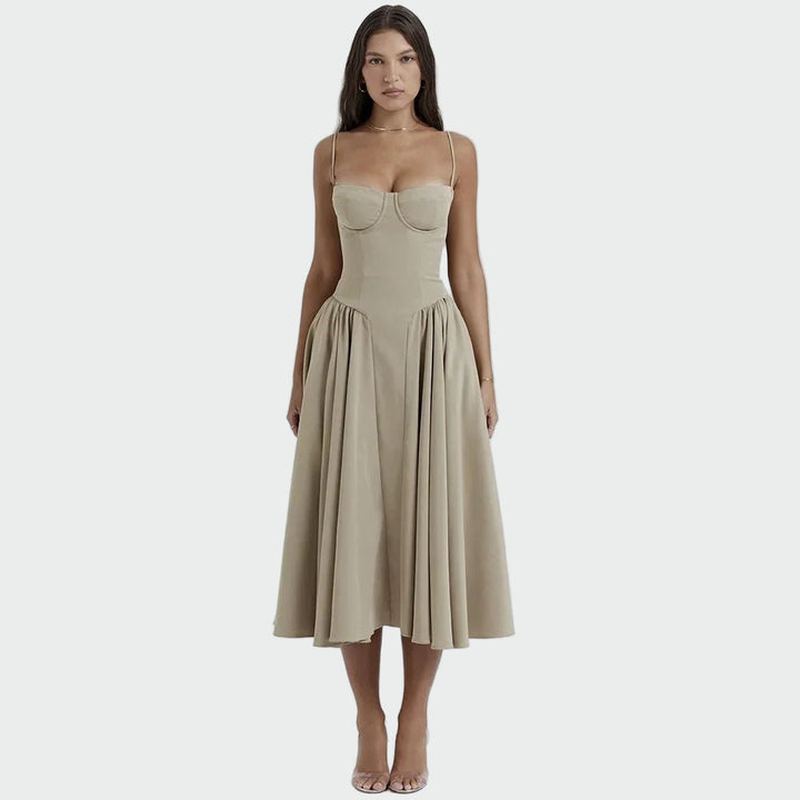 Niamh – Satin Maxi Dress with Thin Straps