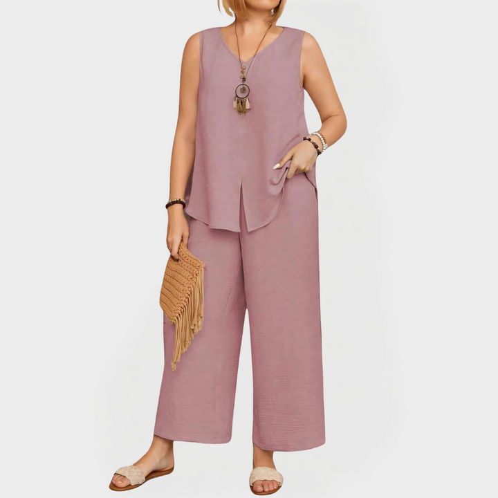 Aoife – Sleeveless Top and Wide Trousers Set