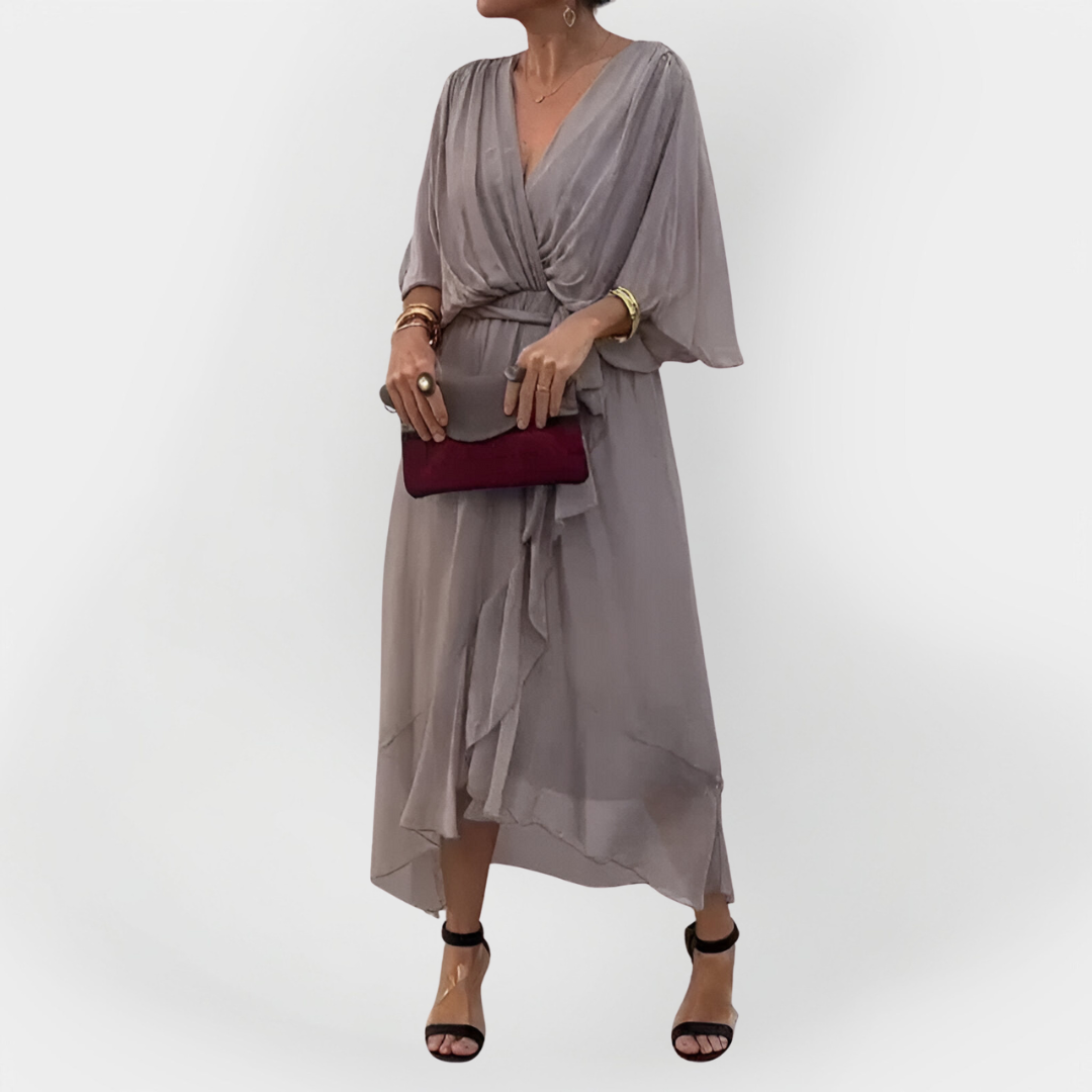Sinéad – Silk Dress with V-Neck