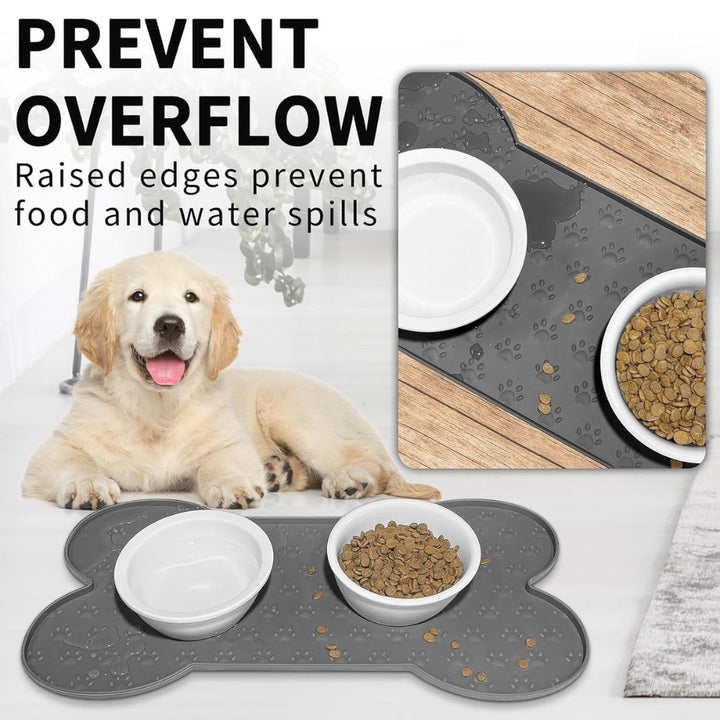 Bone-Shaped Silicone Pet Bowl Mat