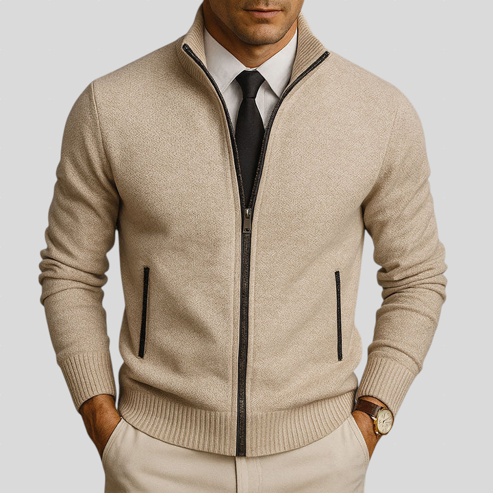 Declan – Cardigan with Zip Fastening