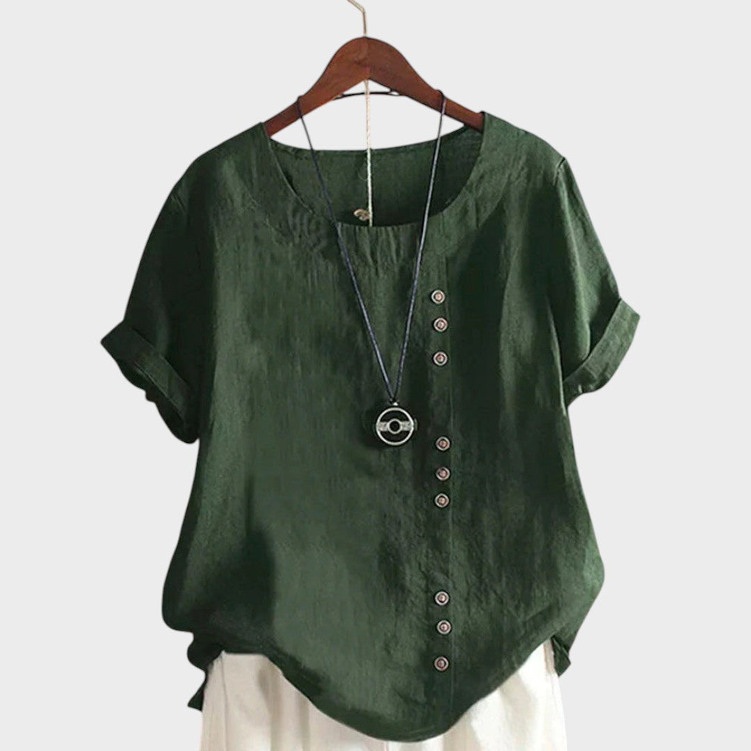 Mirna – Short Blouse with Retro Details