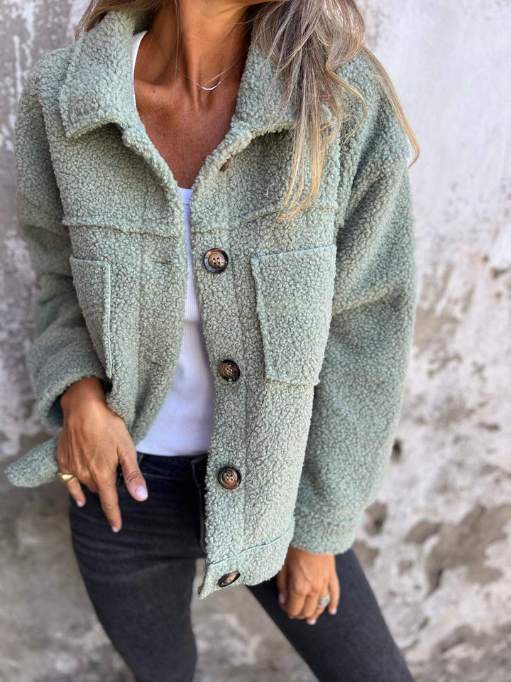 Róisín – Warm Teddy Jacket with Buttons