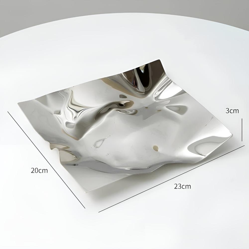 Silver Stainless Steel Decorative Tray