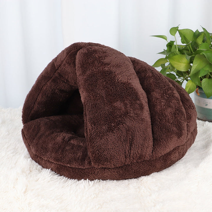 Warm Plush Cave Bed for Cats and Small Dogs